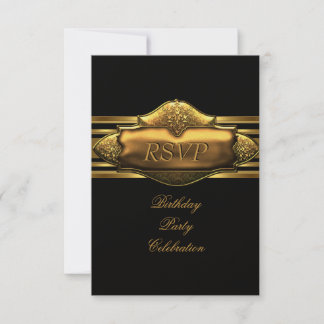 Invitación RSVP Elegante Cumpleaños Hombre Fiesta Cumpleaños