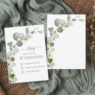Invitación RSVP Eucalipto Vegetación Suculenta Elegante