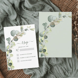 Invitación RSVP Eucalipto Vegetación Suculenta Elegante