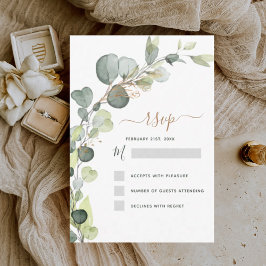 Invitación RSVP Eucalyptus Greenery Suculento Elegante
