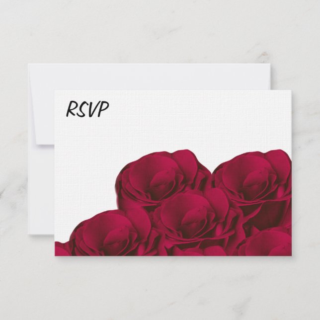 Invitación RSVP Floral de Roses Rojos (Anverso)