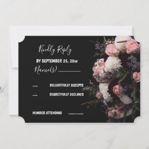 Invitación RSVP floral vintage oscura