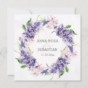 Invitación *~* RSVP Floral Wreath Boho QR AR12 Boda