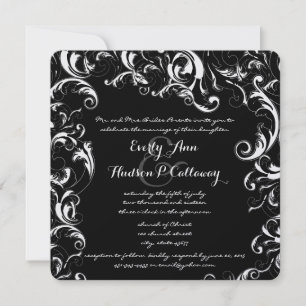 Invitación RSVP Incluido en la Tarjeta- Boda de Remolino Eleg