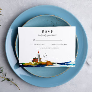 Invitación RSVP junto al mar