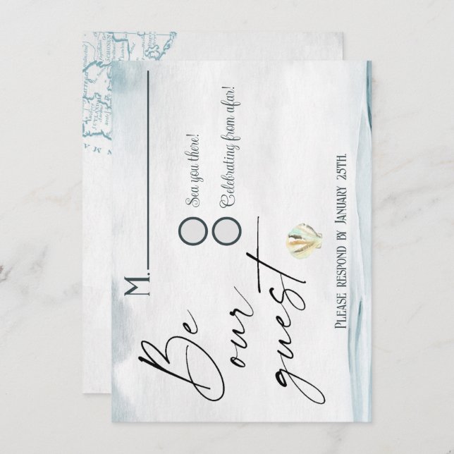 Invitación RSVP Nautical (Anverso / Reverso)