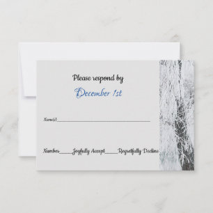 Invitación RSVP para Boda de Invierno de Ramas Heladas