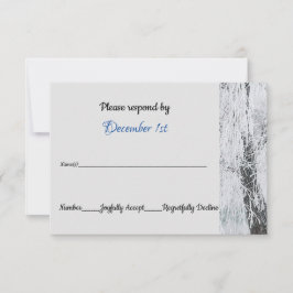 Invitación RSVP para Boda de Invierno Mágico con Ramas Helada