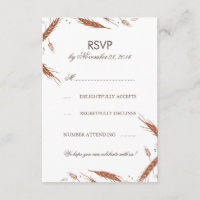RSVP para boda de otoño con trigo naranja
