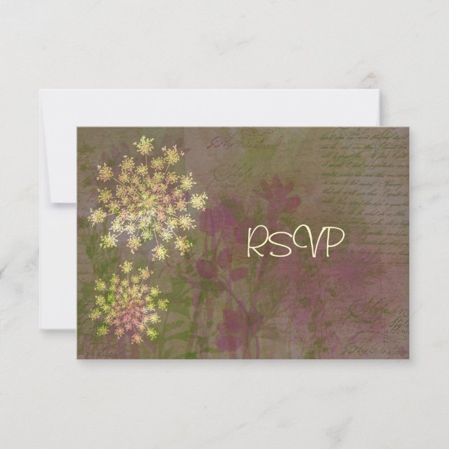 Invitación RSVP para la recepción de boda con encaje de la Re (Anverso)
