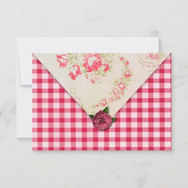 Invitación RSVP para Recepción de Boda Chic Rose (Anverso)