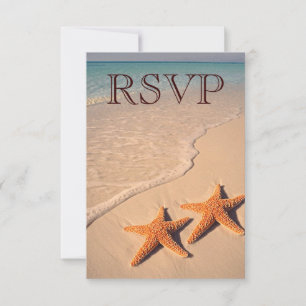 Invitación RSVP Playa Océano Tropical Estrella de Mar Boda RS