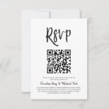 RSVP por código QR | Estilo de escritura blanco ne