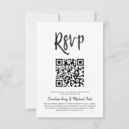 Invitación RSVP por código QR | Estilo de escritura blanco ne