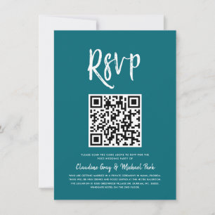 Invitación RSVP por código QR   RSVP de estilo de script Verd