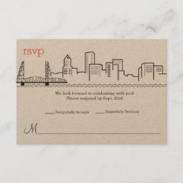 Invitación RSVP Portland Skyline Boda