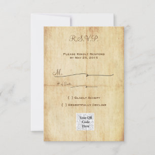 Invitación RSVP Portriat de cuento de hadas con código QR - T