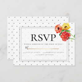Invitación RSVP | Puntos de polka y flores acuáticas