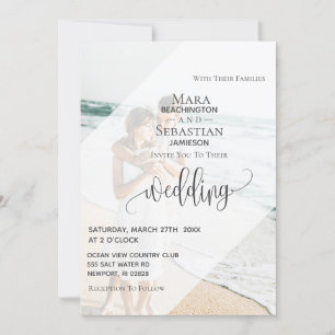 Invitación *~* RSVP QR ahorrar $ DOS Bodas de fotos