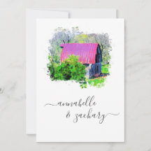 *~* RSVP QR Antiguo País Barno Rústico Boda AR19