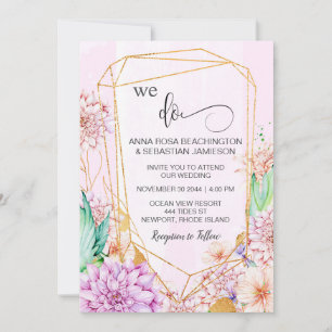 Invitación *~* RSVP QR AR15 Floral HACEMOS Boda Geométrico