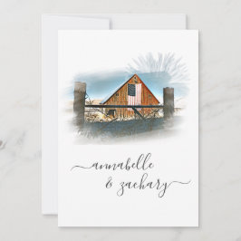 Invitación *~* RSVP QR Bandera Americana Boda del antiguo gra