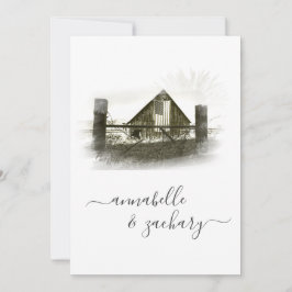 Invitación *~* RSVP QR Barn Bandera Americana AR19 Boda