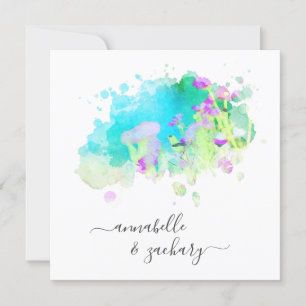 Invitación *~* RSVP QR Cherub Bird AR15 Boda FLORAL