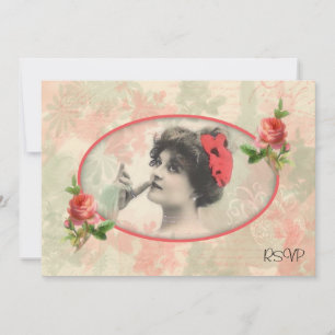 Invitación RSVP Recepción de Boda de Mujer Victoriana