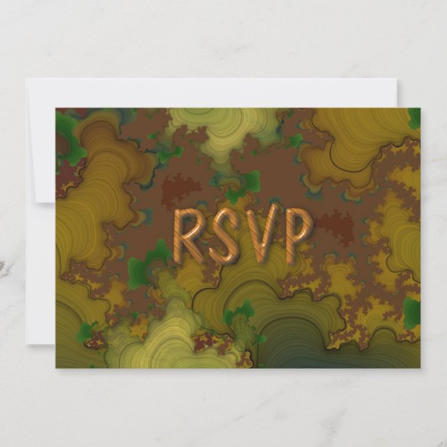 Invitación RSVP Recepción de Boda Fractal Camo (Anverso)