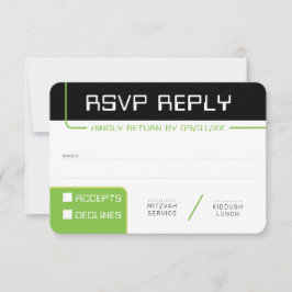 Invitación RSVP RESPUESTA 1 jugador moderno verde negro