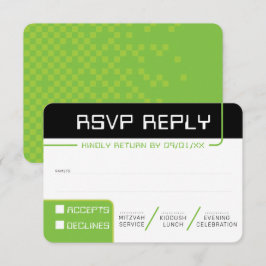 Invitación RSVP RESPUESTA 2 jugador moderno verde negro