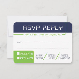 Invitación RSVP RESPUESTA RESPUESTA 2 neón moderno marina ver