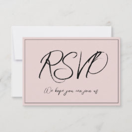 Invitación RSVP rosa y polvoriento minimalista