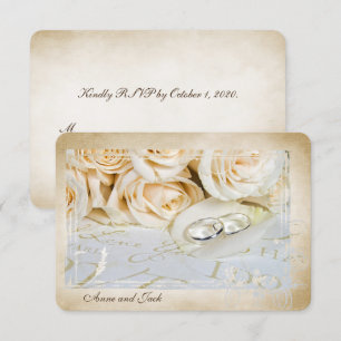 Invitación RSVP rosas y anillos Ceremonia de Renovación de Vo