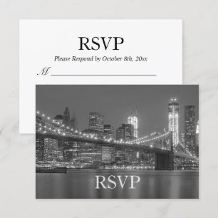 Invitación RSVP - Silueta de Nueva York Bodas en Brooklyn RSV