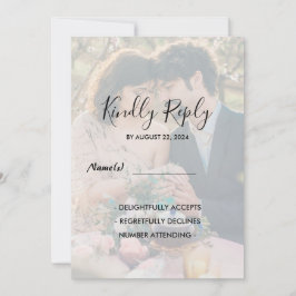 Invitación RSVP, simple y elegante boda de fotos