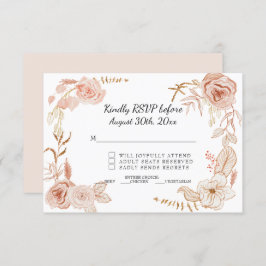 Invitación RSVP Terra Cotta color agua rosa Boda floral