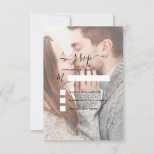 Invitación RSVP Transparente Foto Boda y Tipografía