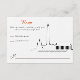 Invitación RSVP Washington DC Skyline Boda
