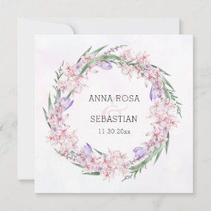 Invitación *~* RSVP Wreath de flores dulces Boho QR AR12 Boda