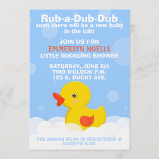 Invitación RUB-A-DUB-DUB Baby Shower/invitación del