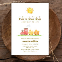 Rub A Dub Dub Pato Choo Choo Tren Baby Shower  