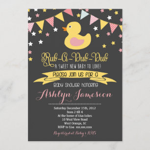 Invitación Rubber Ducky Baby Shower INvitation