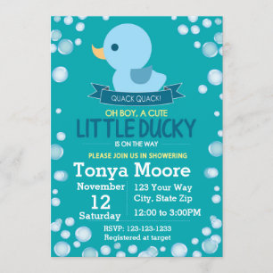 Invitación Rubber Ducky Baby Shower Invitation (chico)