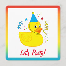 Rubber Ducky con la fiesta de cumpleaños del Gorra