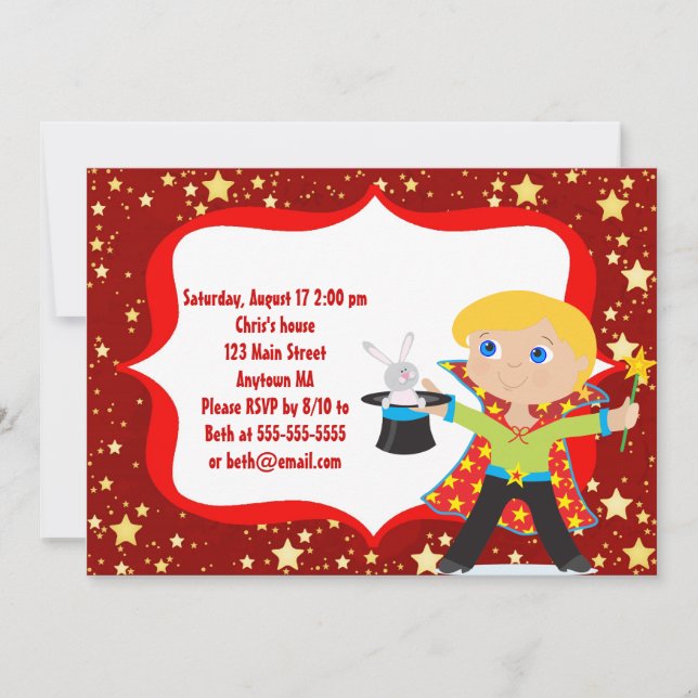 Invitación rubia de la fiesta de cumpleaños del (Anverso)