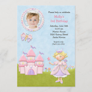 Invitación rubia de la fiesta de la princesa