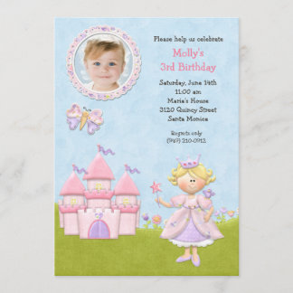 Invitación rubia de la fiesta de la princesa