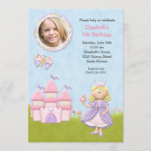 Invitación rubia de la fiesta de la princesa